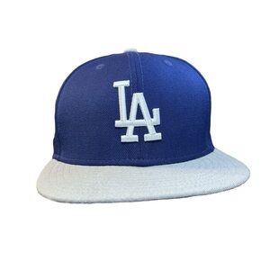 New Era Los Angeles Dodgers 9Fifty‎ Strapback Hat Grey Blue and White